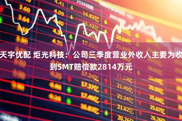 天宇优配 炬光科技：公司三季度营业外收入主要为收到SMT赔偿款2814万元